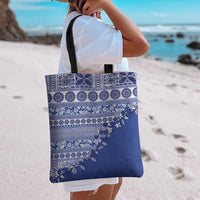 Fiji Marau na Kerisimasi Tote Bag Blue Tagimoucia Tapa Masi Tribal - Polynesian Pride