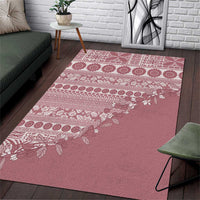 Fiji Marau na Kerisimasi Area Rug Dusty Rose Tagimoucia Tapa Masi Tribal - Polynesian Pride