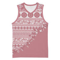 Fiji Marau na Kerisimasi Basketball Jersey Dusty Rose Tagimoucia Tapa Masi Tribal - Polynesian Pride