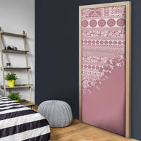 Fiji Marau na Kerisimasi Door Cover Dusty Rose Tagimoucia Tapa Masi Tribal - Polynesian Pride