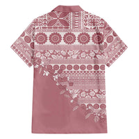Fiji Marau na Kerisimasi Family Matching Summer Maxi Dress and Hawaiian Shirt Dusty Rose Tagimoucia Tapa Masi Tribal LT9 - Polynesian Pride