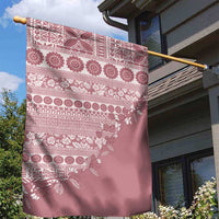 Fiji Marau na Kerisimasi Garden Flag Dusty Rose Tagimoucia Tapa Masi Tribal - Polynesian Pride