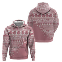 Fiji Marau na Kerisimasi Hoodie Dusty Rose Tagimoucia Tapa Masi Tribal LT9 - Polynesian Pride