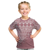 Fiji Marau na Kerisimasi Kid T Shirt Dusty Rose Tagimoucia Tapa Masi Tribal - Polynesian Pride