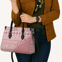 Fiji Marau na Kerisimasi Leather Bag Dusty Rose Tagimoucia Tapa Masi Tribal - Polynesian Pride