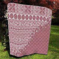 Fiji Marau na Kerisimasi Quilt Dusty Rose Tagimoucia Tapa Masi Tribal - Polynesian Pride