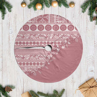 Fiji Marau na Kerisimasi Tree Skirt Dusty Rose Tagimoucia Tapa Masi Tribal - Polynesian Pride