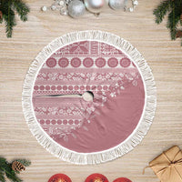 Fiji Marau na Kerisimasi Tree Skirt Dusty Rose Tagimoucia Tapa Masi Tribal - Polynesian Pride