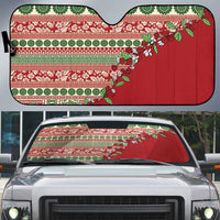 Fiji Marau na Kerisimasi Auto Sun Shade Red Tagimoucia Tapa Masi Tribal - Polynesian Pride