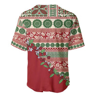 Fiji Marau na Kerisimasi Baseball Jersey Red Tagimoucia Tapa Masi Tribal - Polynesian Pride