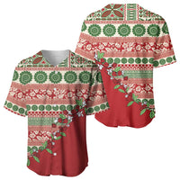 Fiji Marau na Kerisimasi Baseball Jersey Red Tagimoucia Tapa Masi Tribal - Polynesian Pride