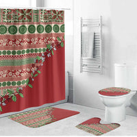 Fiji Marau na Kerisimasi Bathroom Set Red Tagimoucia Tapa Masi Tribal - Polynesian Pride