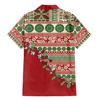 Fiji Marau na Kerisimasi Family Matching Mermaid Dress and Hawaiian Shirt Red Tagimoucia Tapa Masi Tribal LT9 - Polynesian Pride