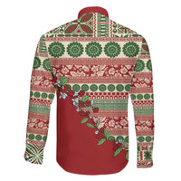 Fiji Marau na Kerisimasi Family Matching Mermaid Dress and Hawaiian Shirt Red Tagimoucia Tapa Masi Tribal LT9 - Polynesian Pride
