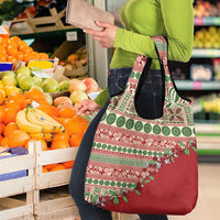 Fiji Marau na Kerisimasi Grocery Bag Red Tagimoucia Tapa Masi Tribal - Polynesian Pride