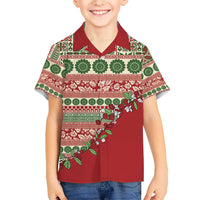 Fiji Marau na Kerisimasi Hawaiian Shirt Red Tagimoucia Tapa Masi Tribal - Polynesian Pride