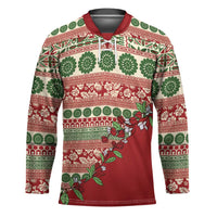 Fiji Marau na Kerisimasi Hockey Jersey Red Tagimoucia Tapa Masi Tribal - Polynesian Pride