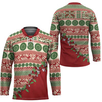 Fiji Marau na Kerisimasi Hockey Jersey Red Tagimoucia Tapa Masi Tribal - Polynesian Pride