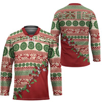 Fiji Marau na Kerisimasi Hockey Jersey Red Tagimoucia Tapa Masi Tribal - Polynesian Pride