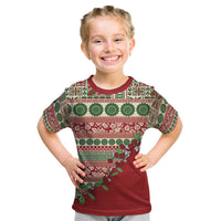Fiji Marau na Kerisimasi Kid T Shirt Red Tagimoucia Tapa Masi Tribal - Polynesian Pride