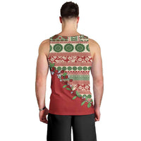 Fiji Marau na Kerisimasi Men Tank Top Red Tagimoucia Tapa Masi Tribal - Polynesian Pride