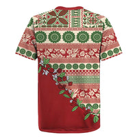 Fiji Marau na Kerisimasi Rugby Jersey Red Tagimoucia Tapa Masi Tribal - Polynesian Pride