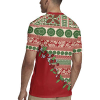 Fiji Marau na Kerisimasi Rugby Jersey Red Tagimoucia Tapa Masi Tribal - Polynesian Pride