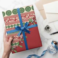 Fiji Marau na Kerisimasi Wrapping Paper Red Tagimoucia Tapa Masi Tribal - Polynesian Pride