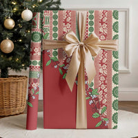 Fiji Marau na Kerisimasi Wrapping Paper Red Tagimoucia Tapa Masi Tribal - Polynesian Pride