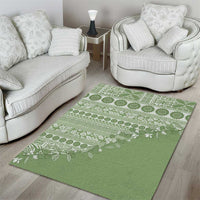 Fiji Marau na Kerisimasi Area Rug Sage Green Tagimoucia Tapa Masi Tribal - Polynesian Pride