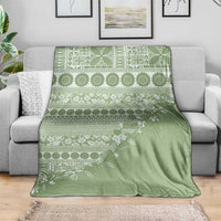 Fiji Marau na Kerisimasi Blanket Sage Green Tagimoucia Tapa Masi Tribal - Polynesian Pride