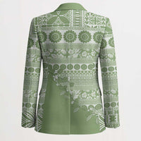 Fiji Marau na Kerisimasi Blazer Sage Green Tagimoucia Tapa Masi Tribal - Polynesian Pride