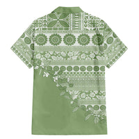 Fiji Marau na Kerisimasi Family Matching Mermaid Dress and Hawaiian Shirt Sage Green Tagimoucia Tapa Masi Tribal LT9 - Polynesian Pride