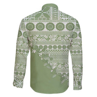 Fiji Marau na Kerisimasi Family Matching Puletasi and Hawaiian Shirt Sage Green Tagimoucia Tapa Masi Tribal - Polynesian Pride