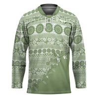 Fiji Marau na Kerisimasi Hockey Jersey Sage Green Tagimoucia Tapa Masi Tribal LT9 Unisex Green - Polynesian Pride