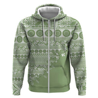 Fiji Marau na Kerisimasi Hoodie Sage Green Tagimoucia Tapa Masi Tribal - Polynesian Pride