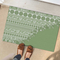 Fiji Marau na Kerisimasi Rubber Doormat Sage Green Tagimoucia Tapa Masi Tribal - Polynesian Pride