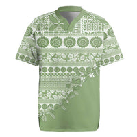 Fiji Marau na Kerisimasi Rugby Jersey Sage Green Tagimoucia Tapa Masi Tribal - Polynesian Pride