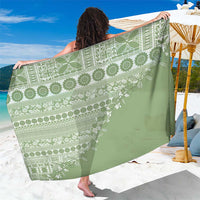Fiji Marau na Kerisimasi Sarong Sage Green Tagimoucia Tapa Masi Tribal - Polynesian Pride