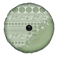 Fiji Marau na Kerisimasi Spare Tire Cover Sage Green Tagimoucia Tapa Masi Tribal - Polynesian Pride