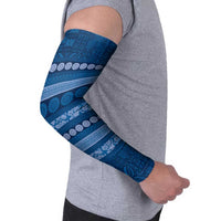 Fiji Marau na Kerisimasi Arm Sleeves Blue Tapa Masi Inspired Christmas - Polynesian Pride