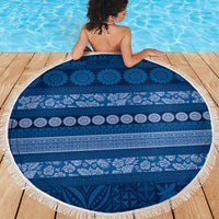 Fiji Marau na Kerisimasi Beach Blanket Blue Tapa Masi Inspired Christmas - Polynesian Pride