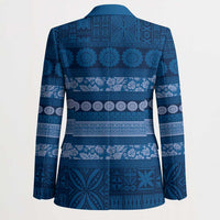 Fiji Marau na Kerisimasi Blazer Blue Tapa Masi Inspired Christmas - Polynesian Pride