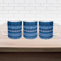 Fiji Marau na Kerisimasi Ceramic Mug Blue Tapa Masi Inspired Christmas - Polynesian Pride