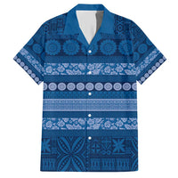 Fiji Marau na Kerisimasi Hawaiian Shirt Blue Tapa Masi Inspired Christmas - Polynesian Pride