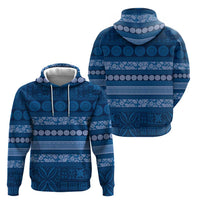 Fiji Marau na Kerisimasi Hoodie Blue Tapa Masi Inspired Christmas - Polynesian Pride