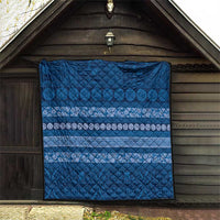 Fiji Marau na Kerisimasi Quilt Blue Tapa Masi Inspired Christmas - Polynesian Pride