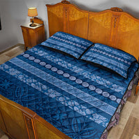 Fiji Marau na Kerisimasi Quilt Bed Set Blue Tapa Masi Inspired Christmas - Polynesian Pride