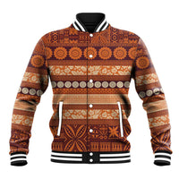 Fiji Marau na Kerisimasi Baseball Jacket Gold Tapa Masi Inspired Christmas - Polynesian Pride