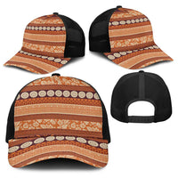 Fiji Marau na Kerisimasi Baseball Net Cap Gold Tapa Masi Inspired Christmas - Polynesian Pride